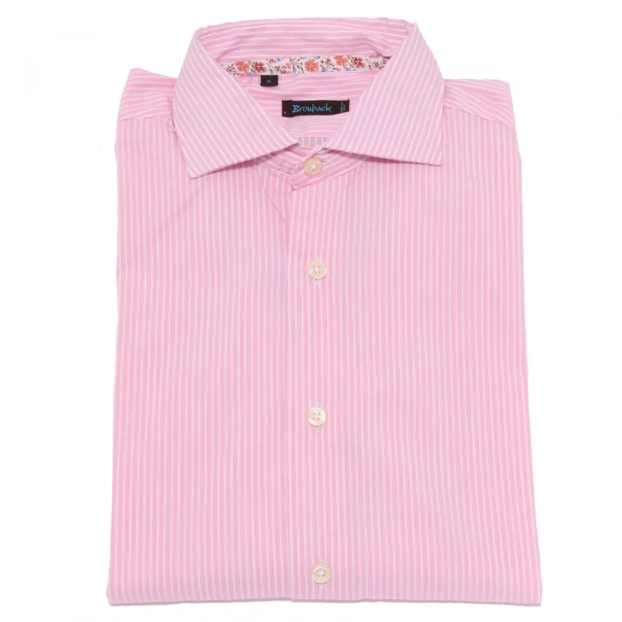 1577X camicia uomo BROUBACK LUXURY WASHED shirt stripes pink/white man