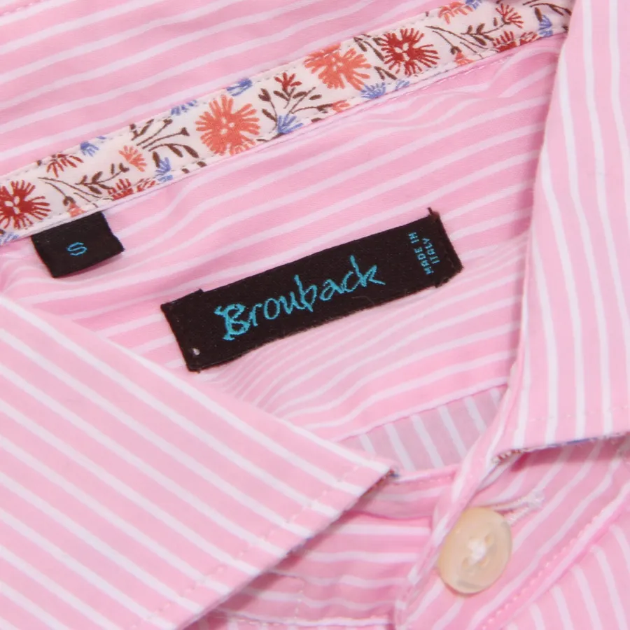 1577X camicia uomo BROUBACK LUXURY WASHED shirt stripes pink/white man