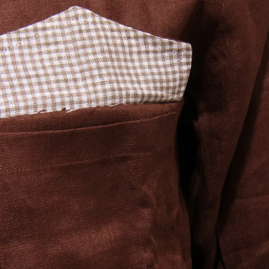 7182W camicia uomo SONRISA brown shirt linen men