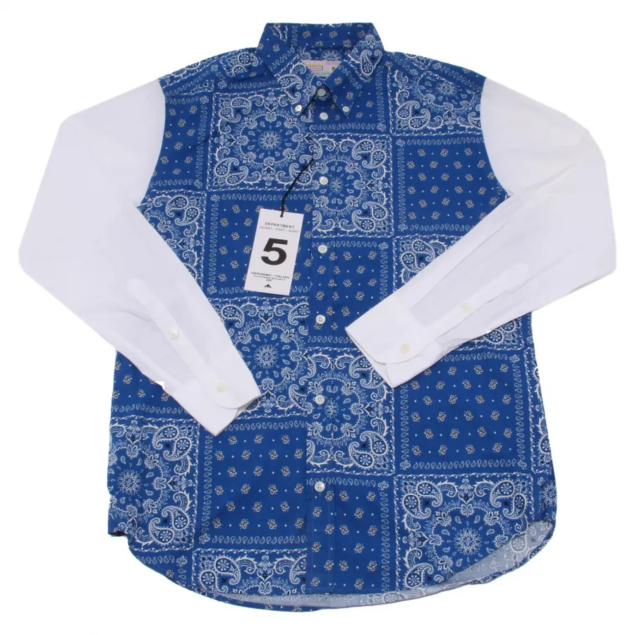 7388Q camicia uomo DEPARTMENT 5 blu/bianco shirt long sleeve men