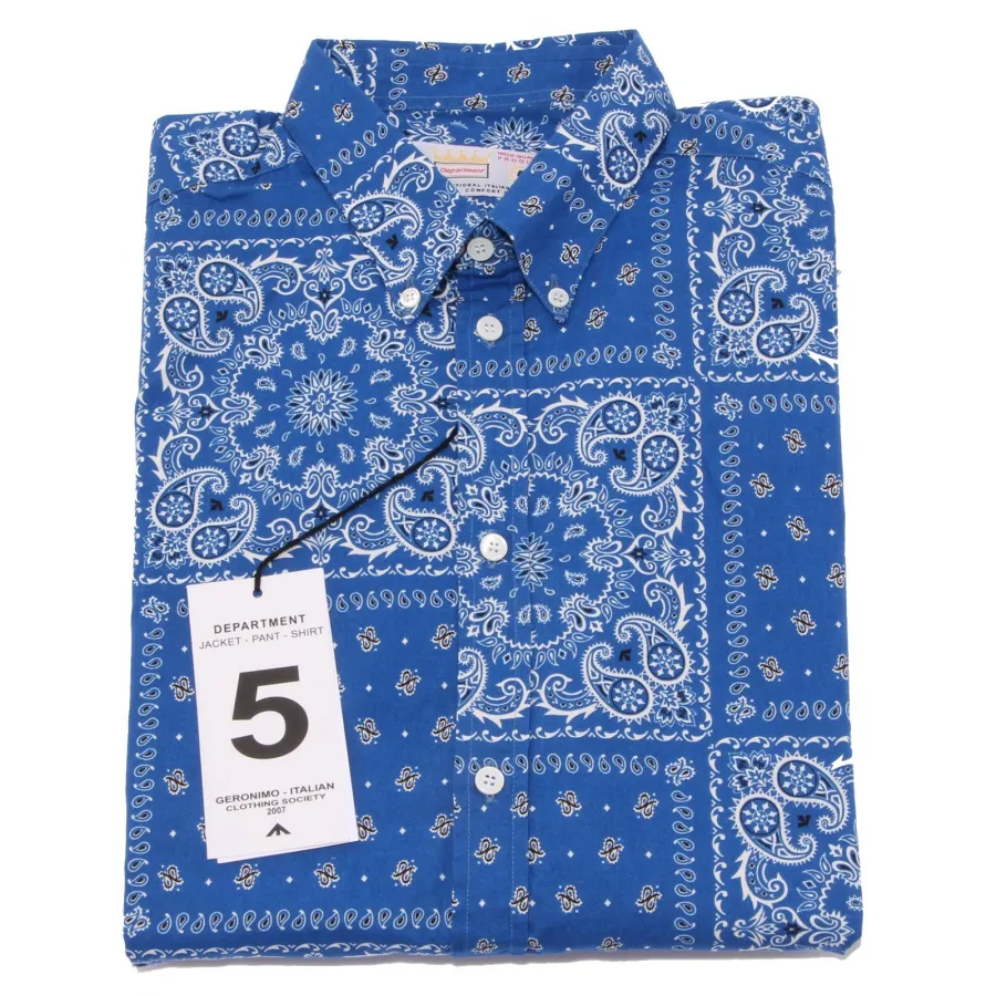 7388Q camicia uomo DEPARTMENT 5 blu/bianco shirt long sleeve men