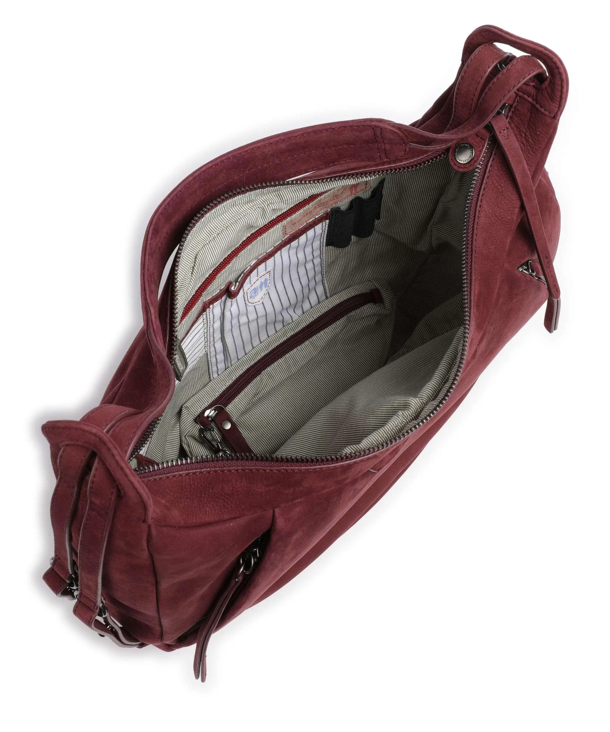  Aunts & Uncles Amelie´s Nettle Bed Ivy Borsa hobo pelle ruvida rosso bordò  