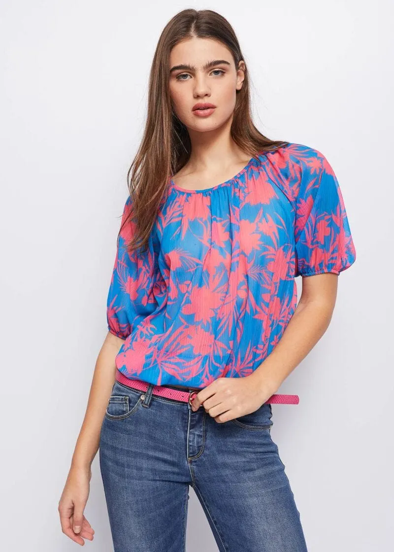 Blusa con stampa tropical