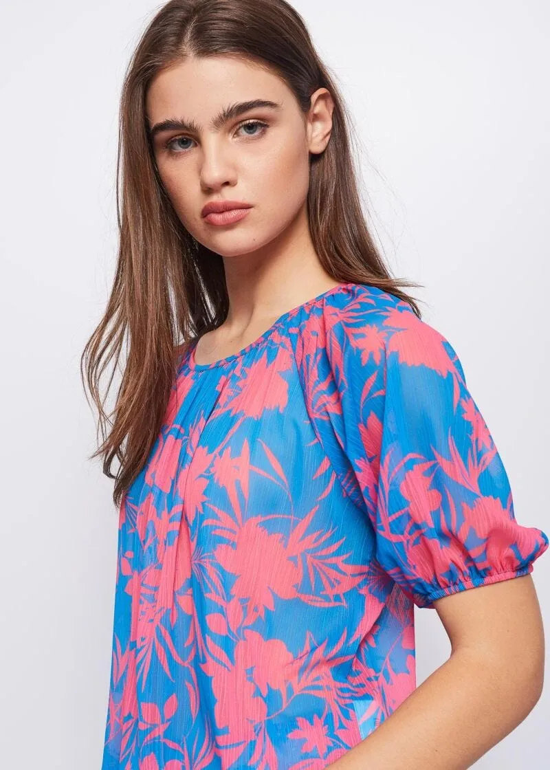 Blusa con stampa tropical