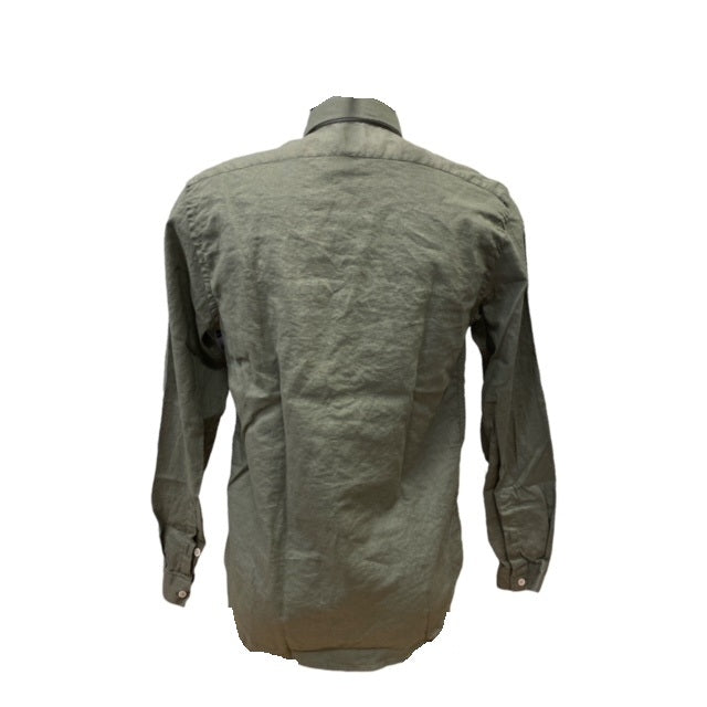 Bomboogie Men's shirt with French collar in Linen and Cotton long sleeve SM6402TLITP 32 army green