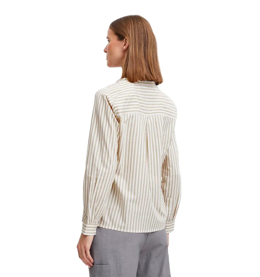 b.young striped shirt with long sleeves for women Byhetila 20814341 201072 safari mix