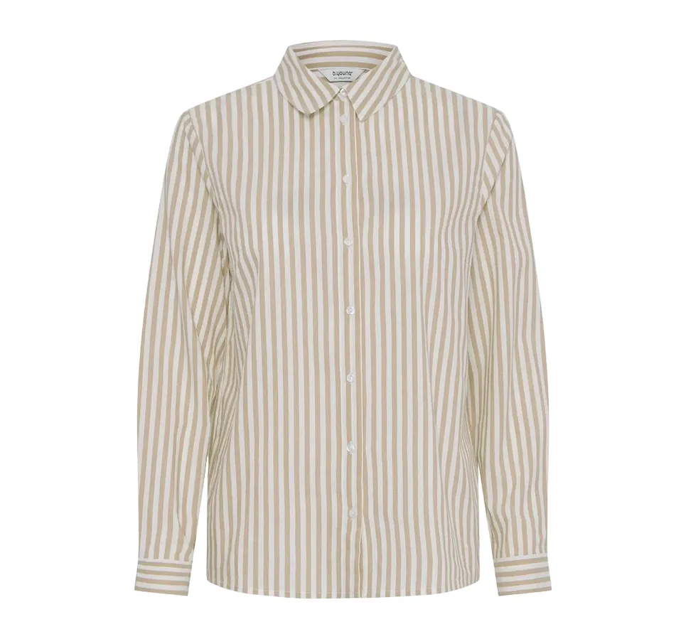 b.young striped shirt with long sleeves for women Byhetila 20814341 201072 safari mix