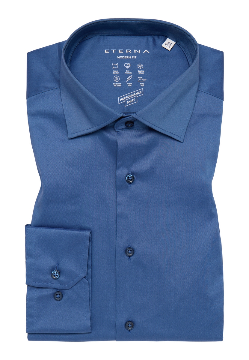 Camicia azzurra eterna modern fit tessuto performante