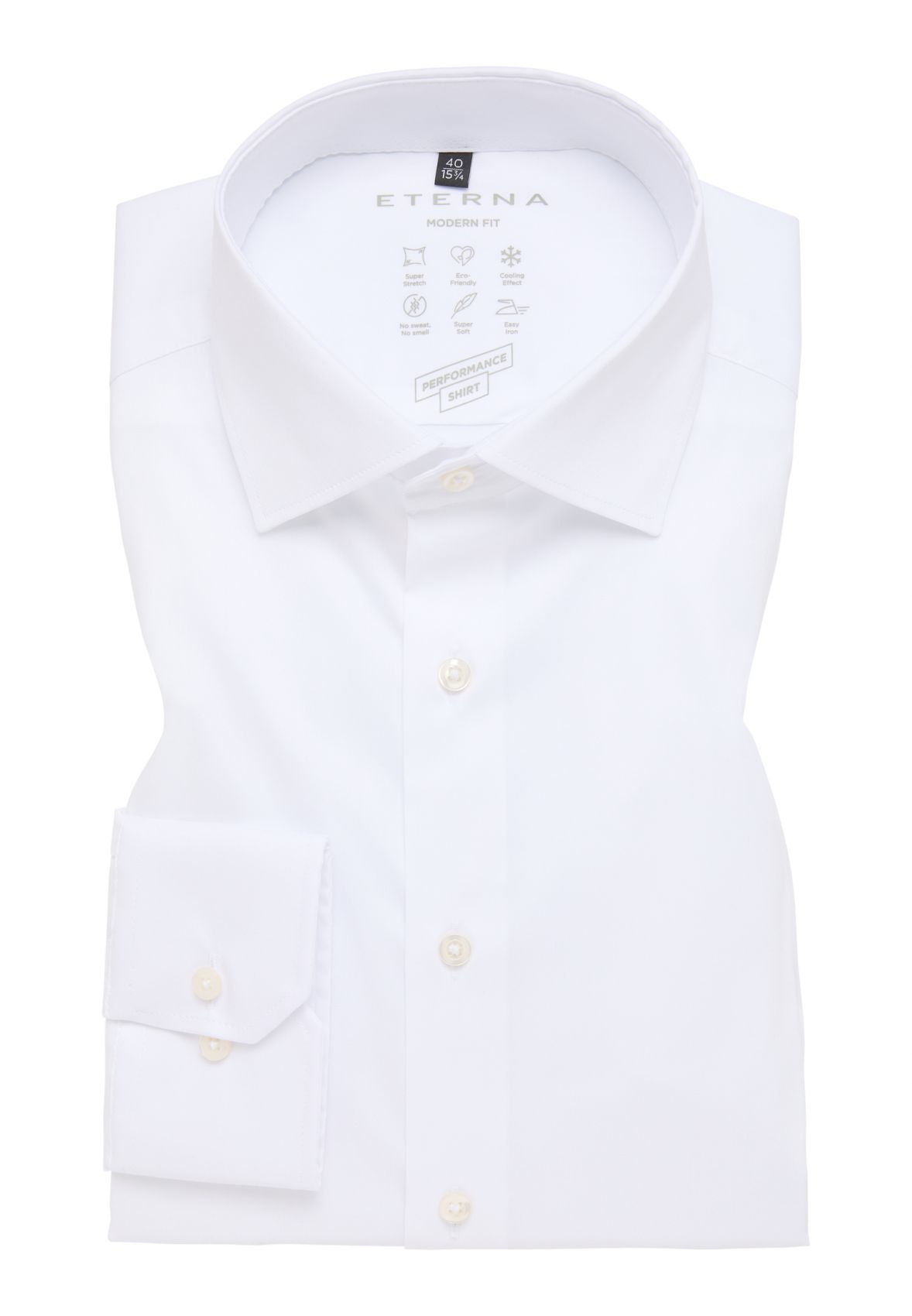 Camicia bianca eterna modern fit tessuto performante