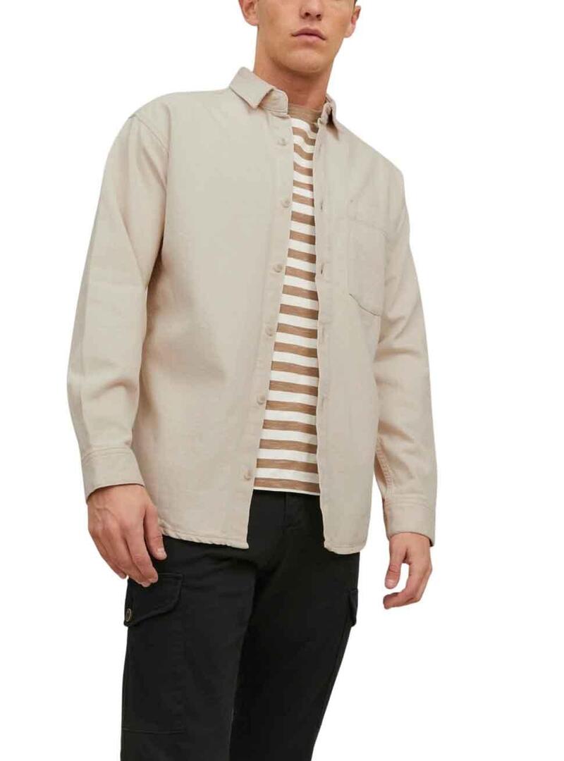 Camicia Jack & Jones Creek Beige per Uomo