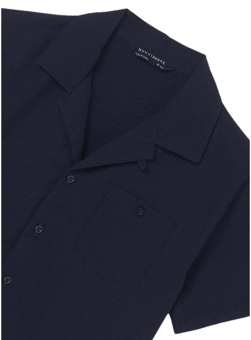 Camicia Mayoral Seersucker Blu Navy per Bambino