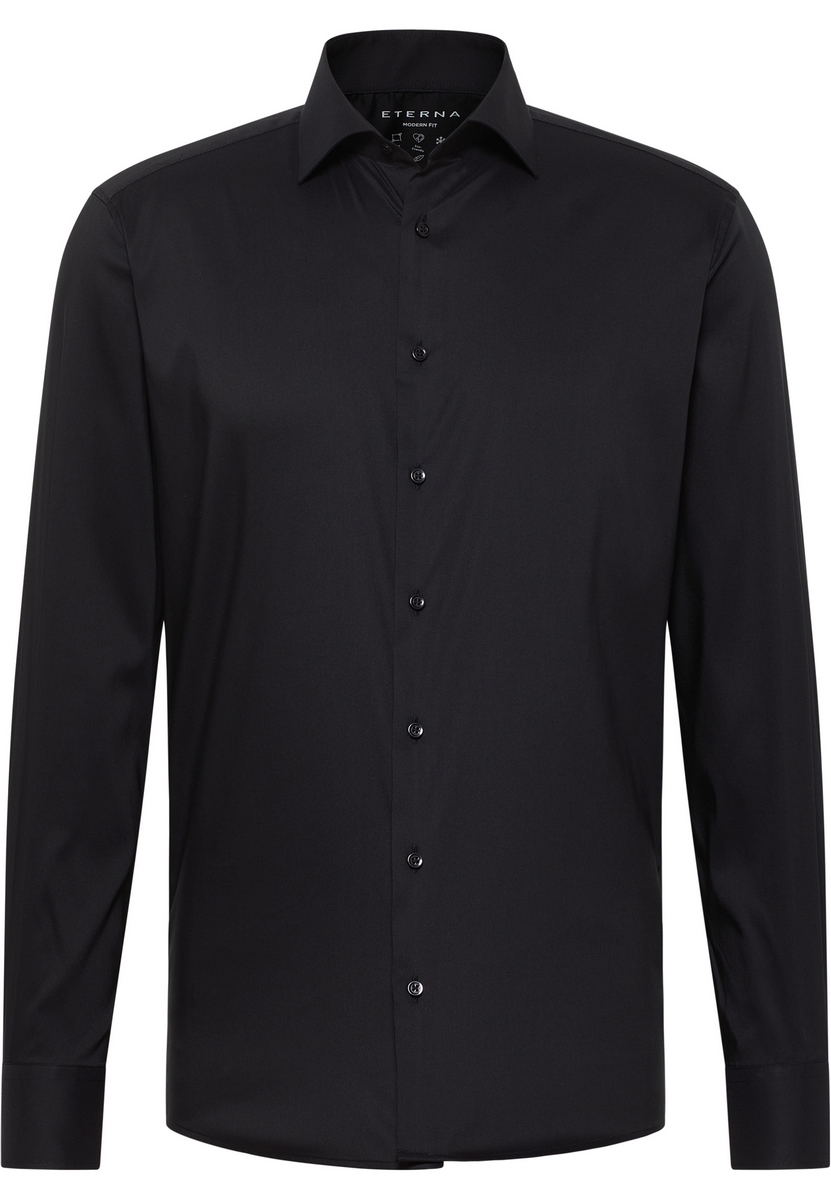 Camicia nera eterna modern fit tessuto performante