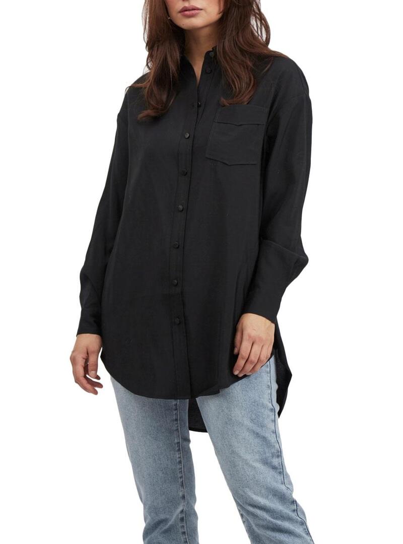 Camicia Vila Polilinea Oversize Nero per Donna