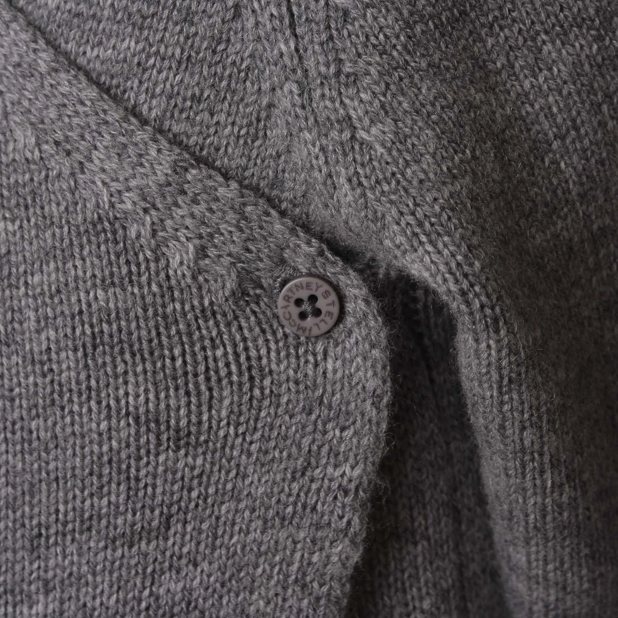 Cardigan Smudge Grigio Con Cappuccio