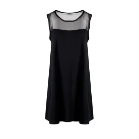 Cesured Women's dress with micromesh and cotton AWC274TJSGE 90 black