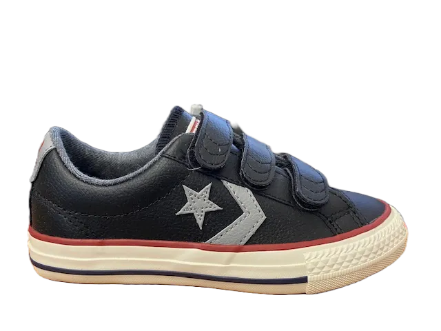 Converse children's shoe in leather with strap Star Player 658155C black