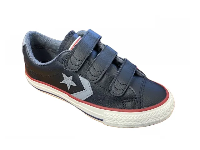 Converse children's shoe in leather with strap Star Player 658155C black