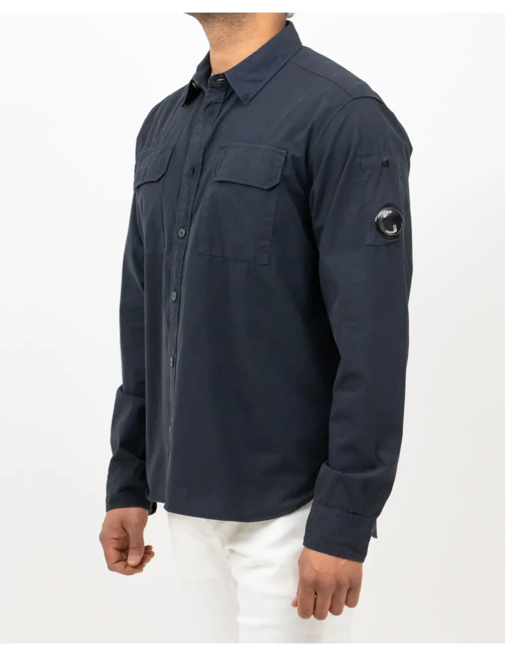 CP Company - Camicia in Cotone Blu Notte Uomo