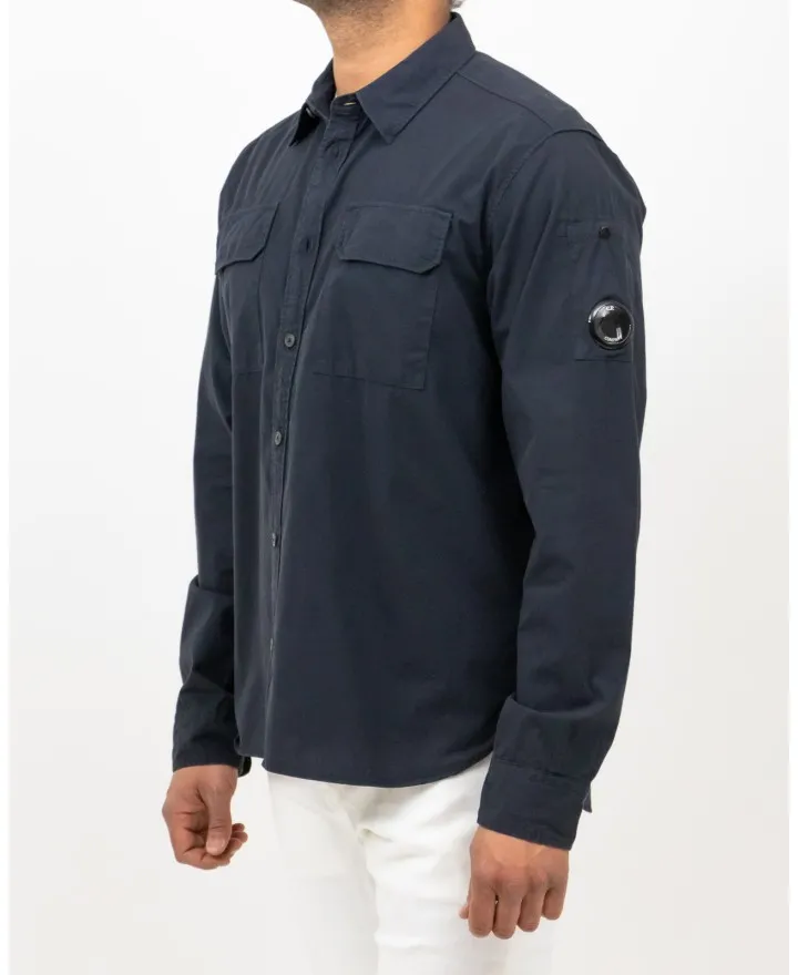 CP Company - Camicia in Cotone Blu Notte Uomo