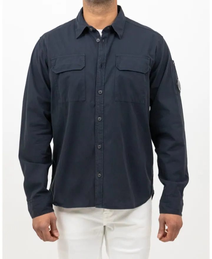 CP Company - Camicia in Cotone Blu Notte Uomo