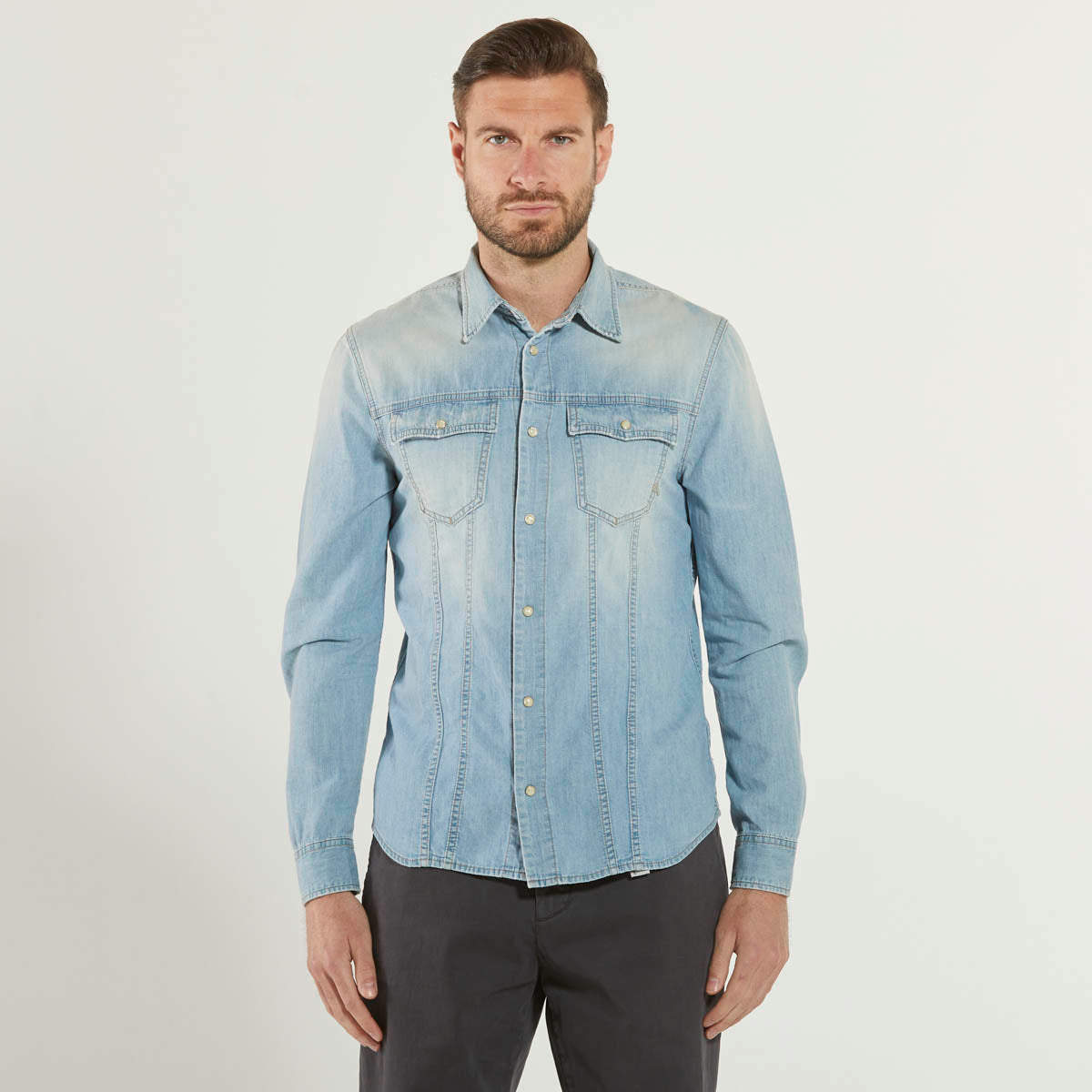 Cycle camicia in denim jeans chiaro