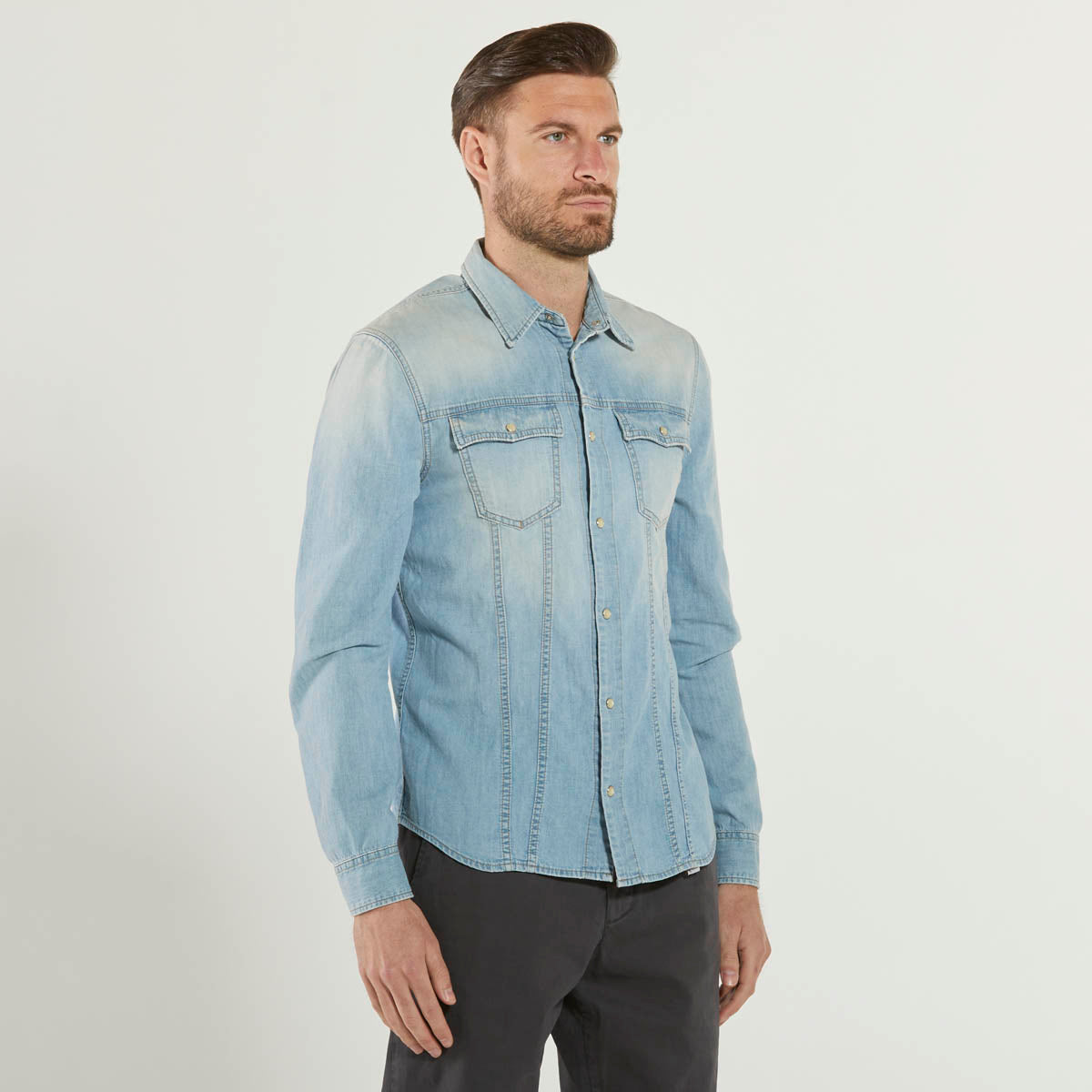 Cycle camicia in denim jeans chiaro