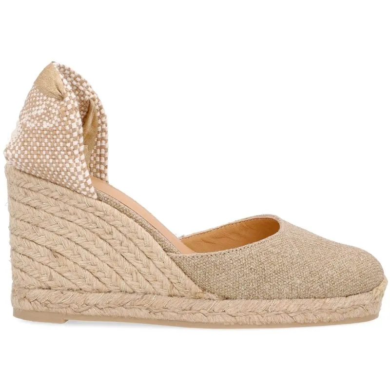 Espadrillas dorate con zeppa 