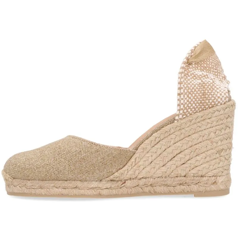 Espadrillas dorate con zeppa 