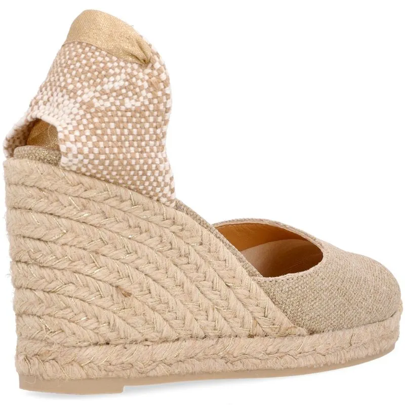 Espadrillas dorate con zeppa 