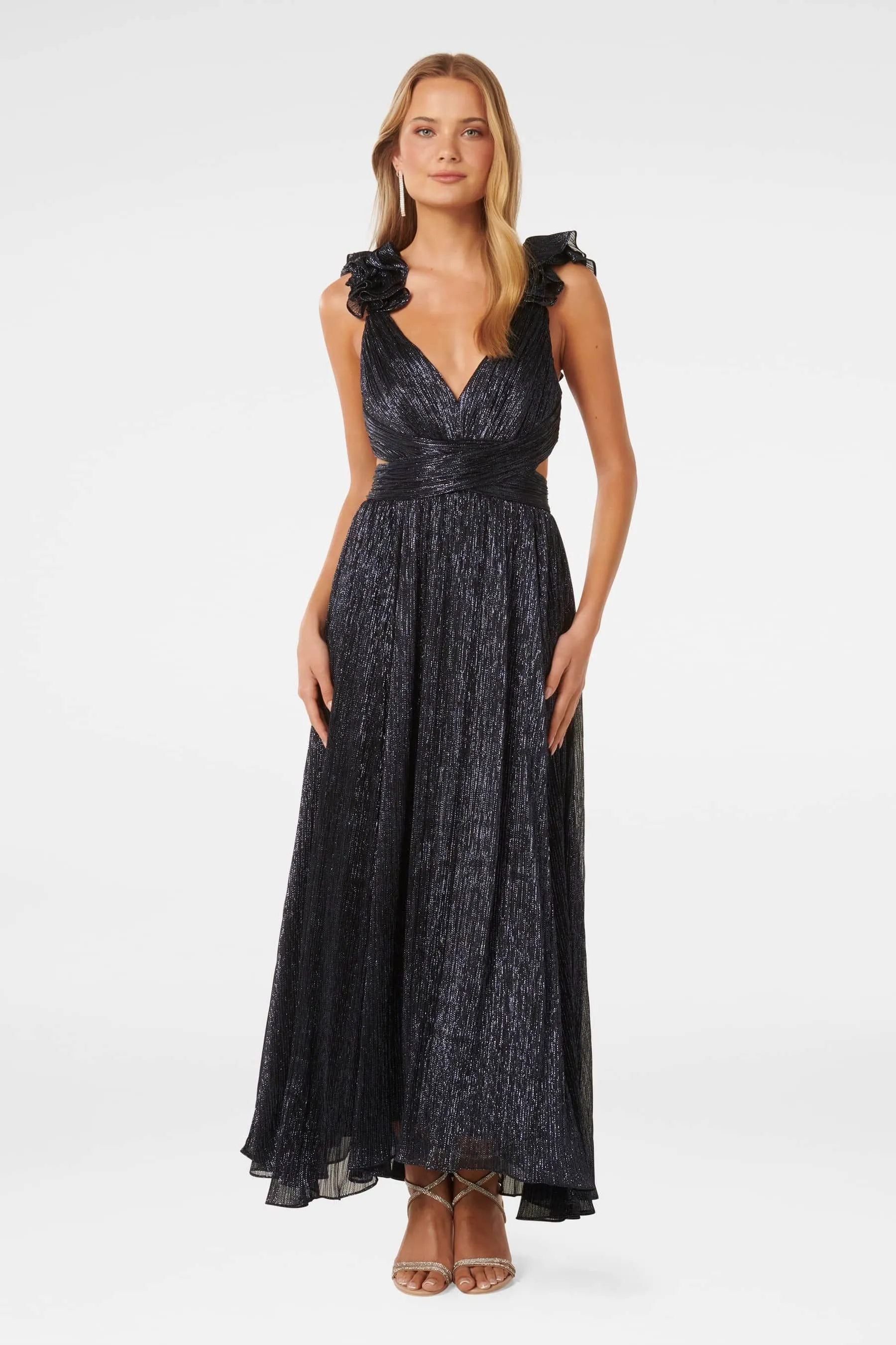 Forever New - Selena - Abito maxi plissettato Ruches spalle