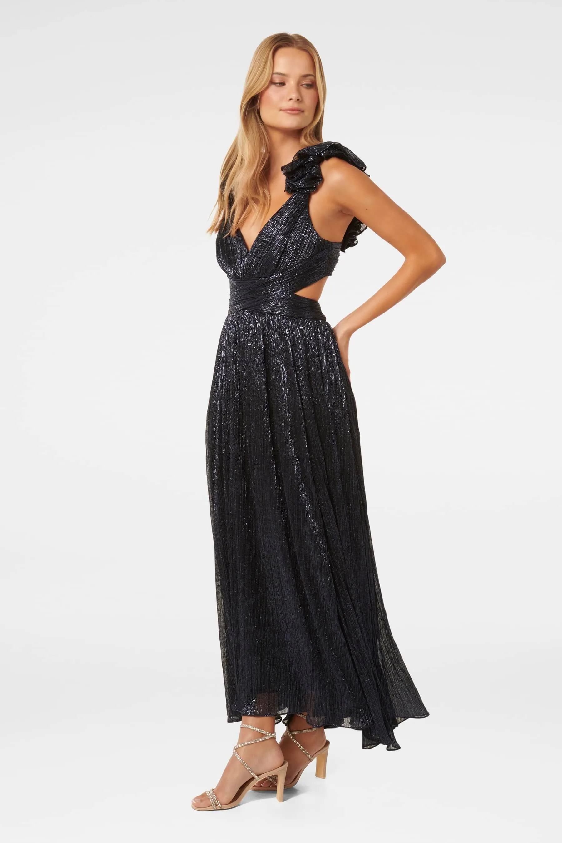 Forever New - Selena - Abito maxi plissettato Ruches spalle