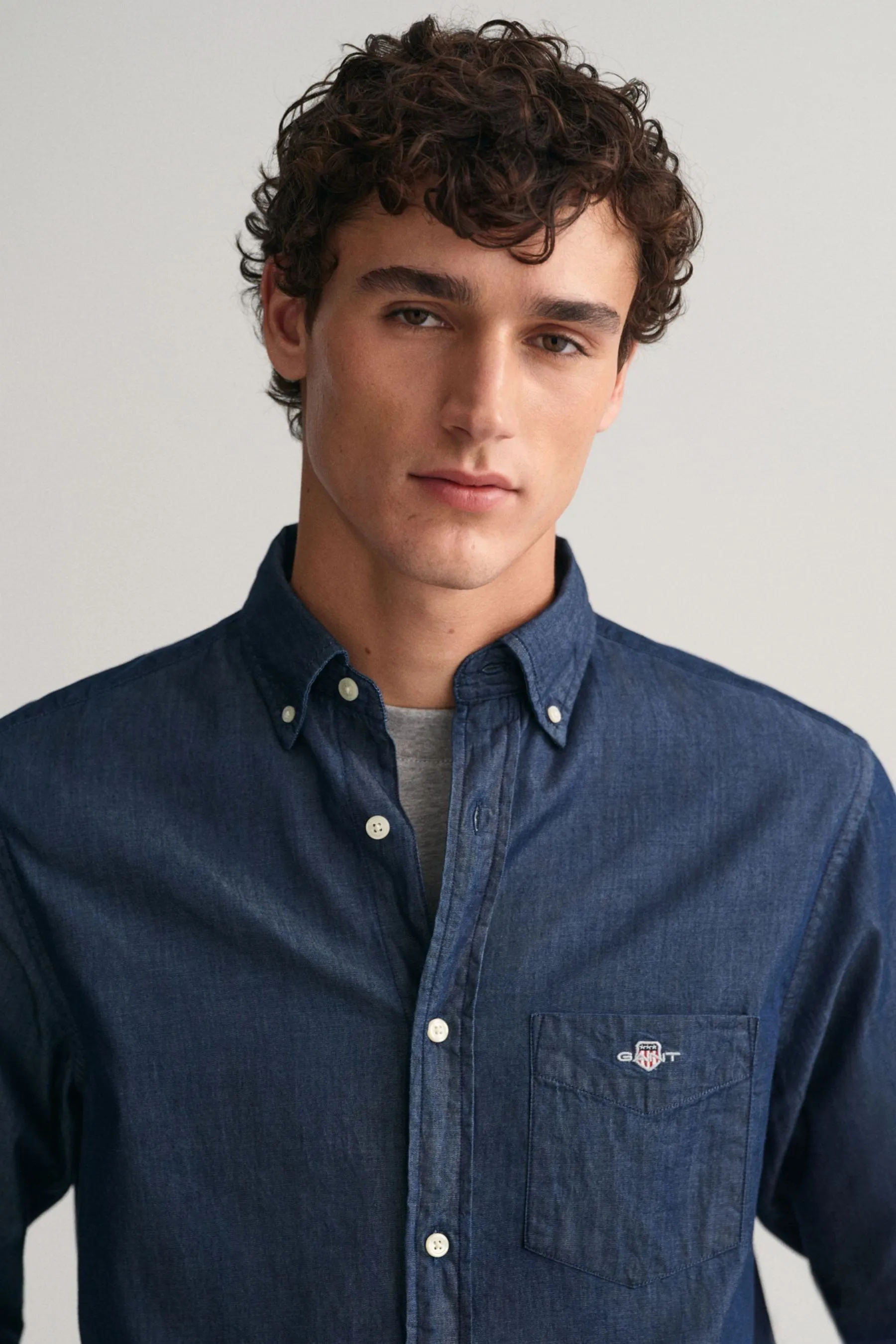 GANT regular  - Vestibilità Denim 100% Cotone Camicia    