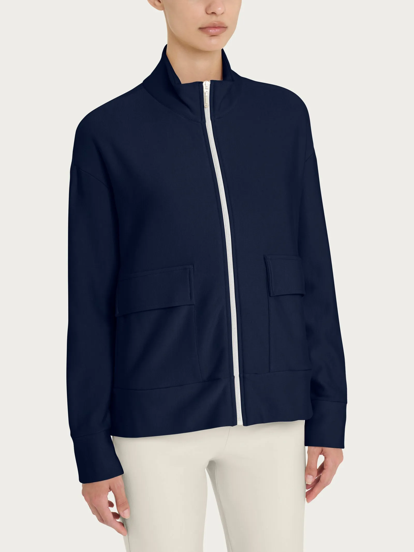 Giacca con zip in Eco techno Fleece - Bleu