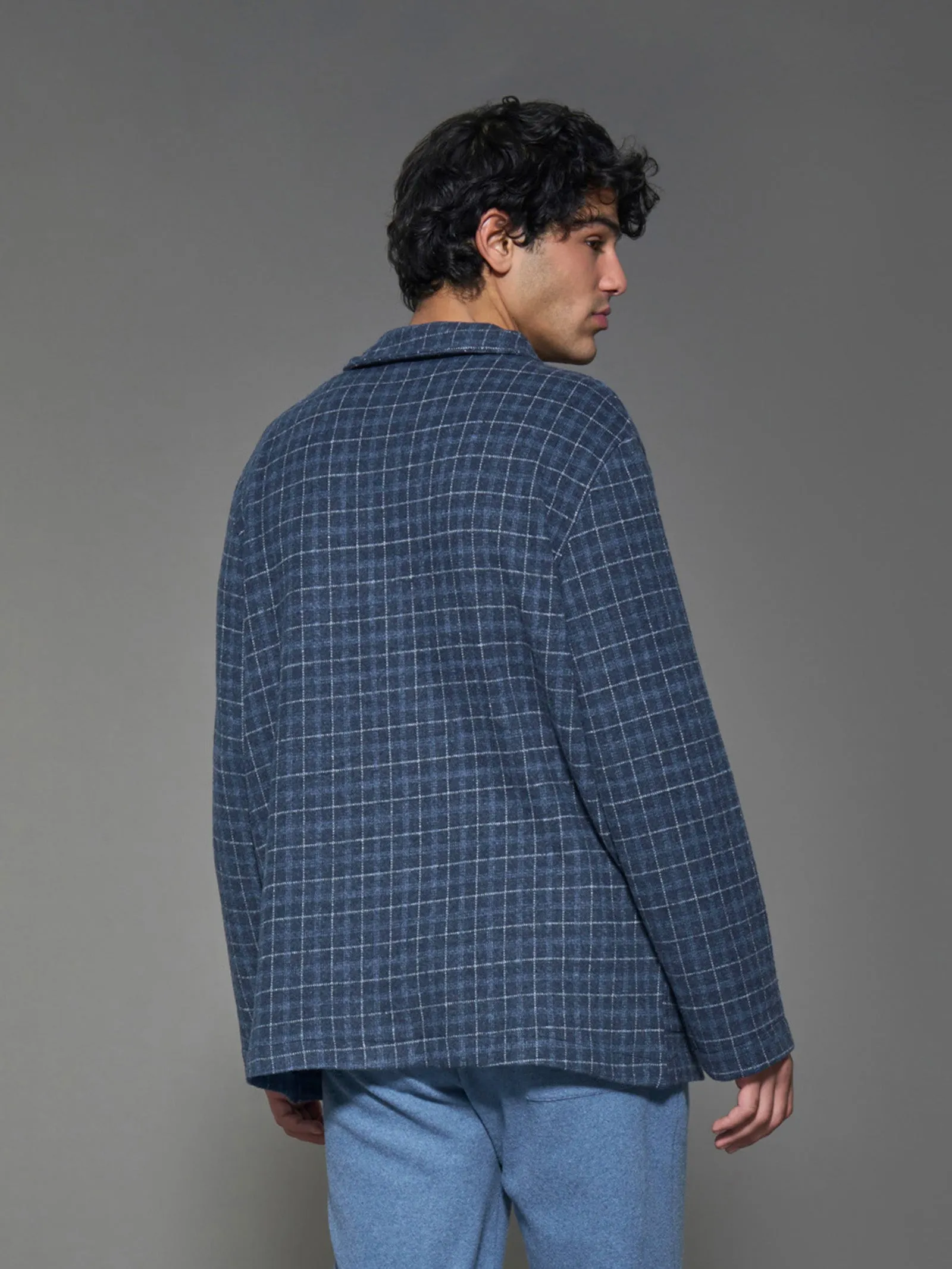 Giacca da camera in Cotton Eco Pile - Fant.Indigo