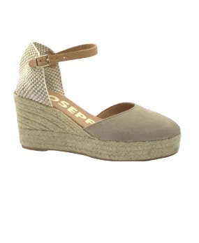 GIOSEPPO IZAMAL 65623 beige scarpe sandali donna zeppa fibbia espadrillas punta chiusa