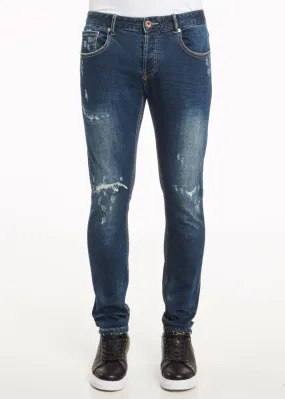 Jeans destroyed in denim