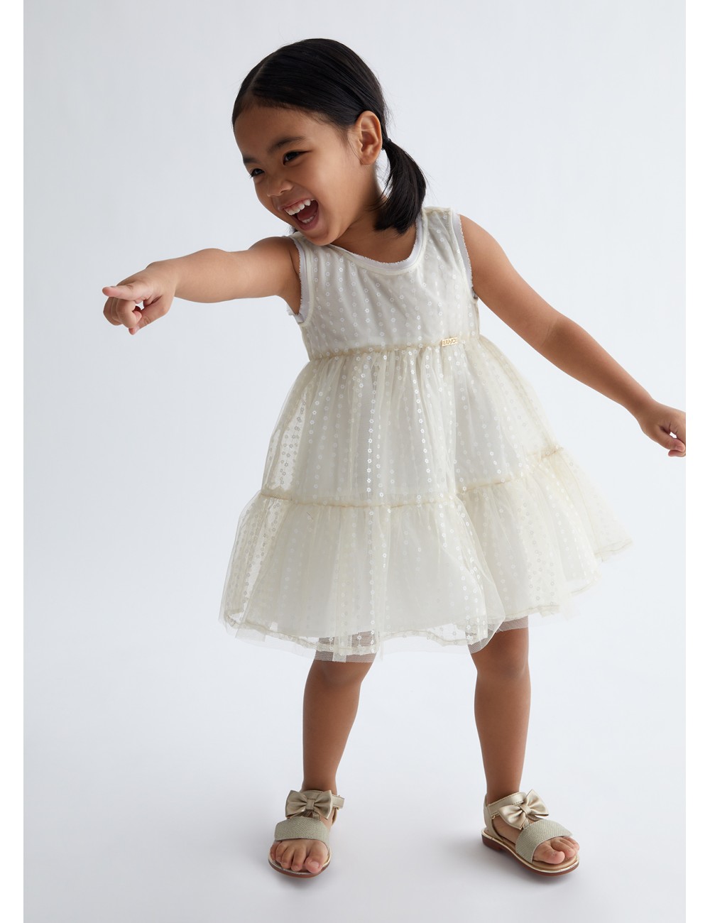 KA3108 ABITO IN TULLE LIU JO KIDS BAMBINA ABITINI VESTITINO PAILLETTES CERIMONIA