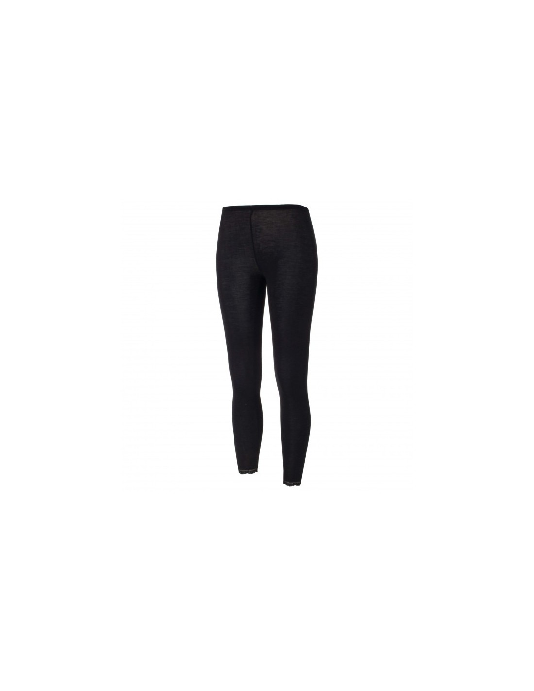 LEGGINGS DONNA IN LANA-SETA CON PIZZO