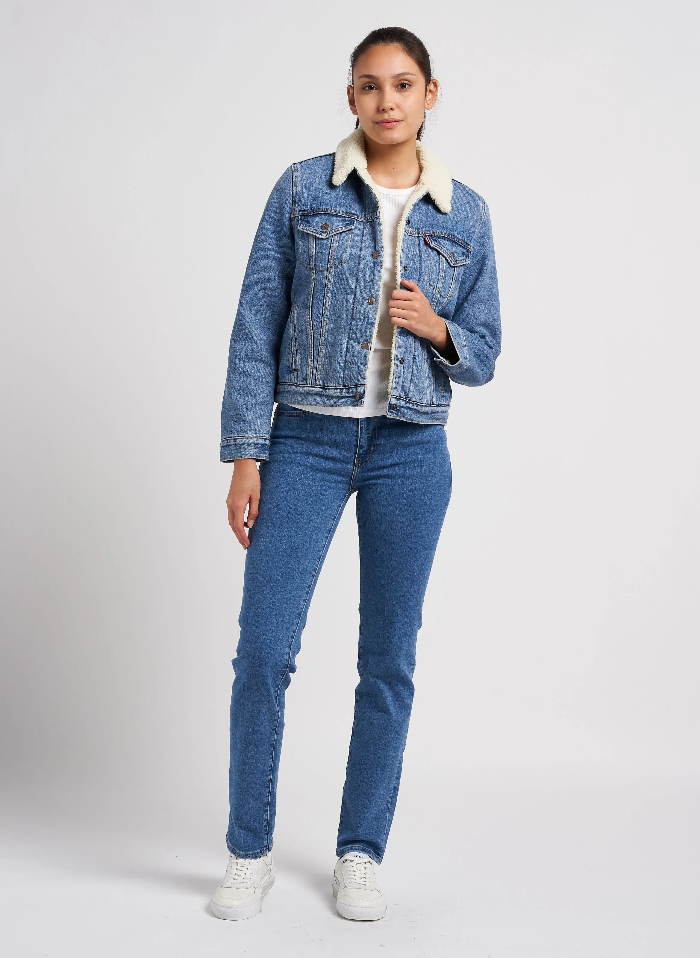  LEVI'S   Giacca collo classico in misto cotone | Jeans slavati