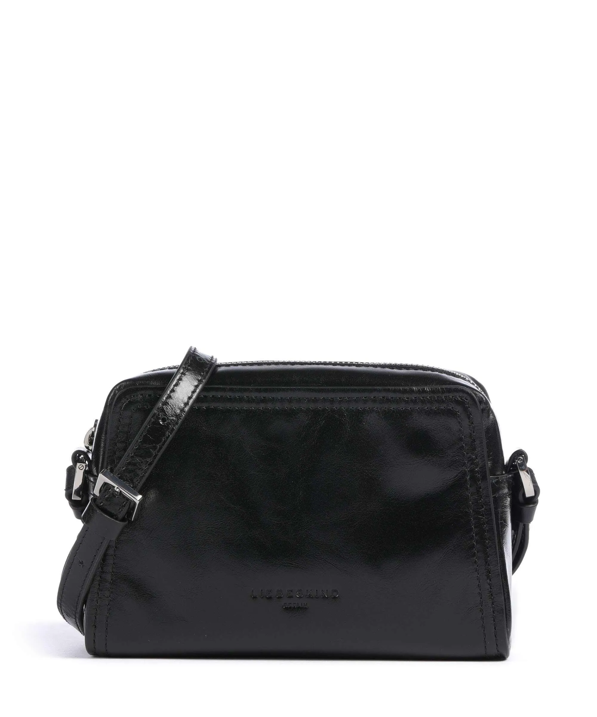  Liebeskind Chudy Paper Touch Crinkle S Borsa a tracolla pelle di vitello nubuck nero  