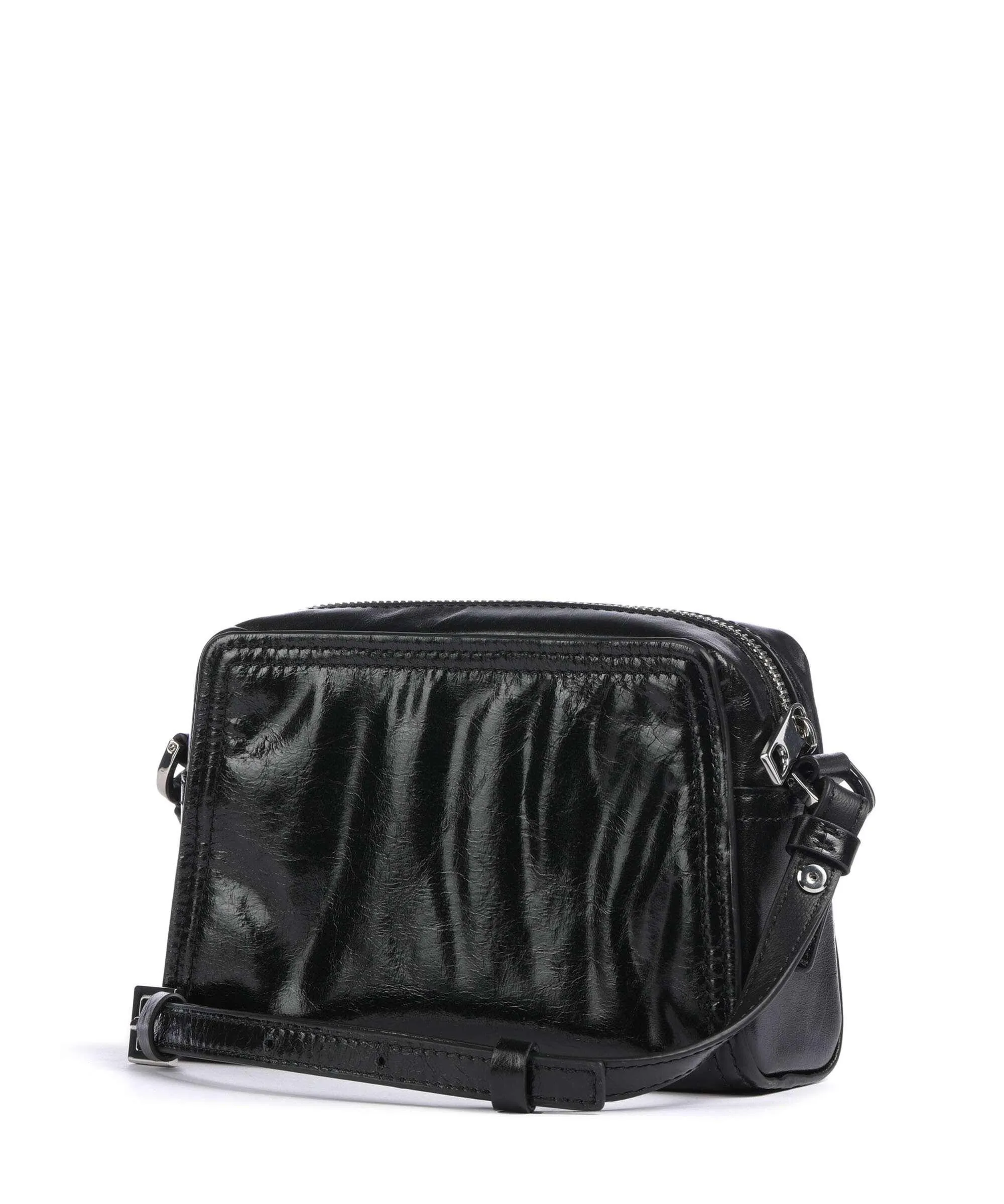  Liebeskind Chudy Paper Touch Crinkle S Borsa a tracolla pelle di vitello nubuck nero  