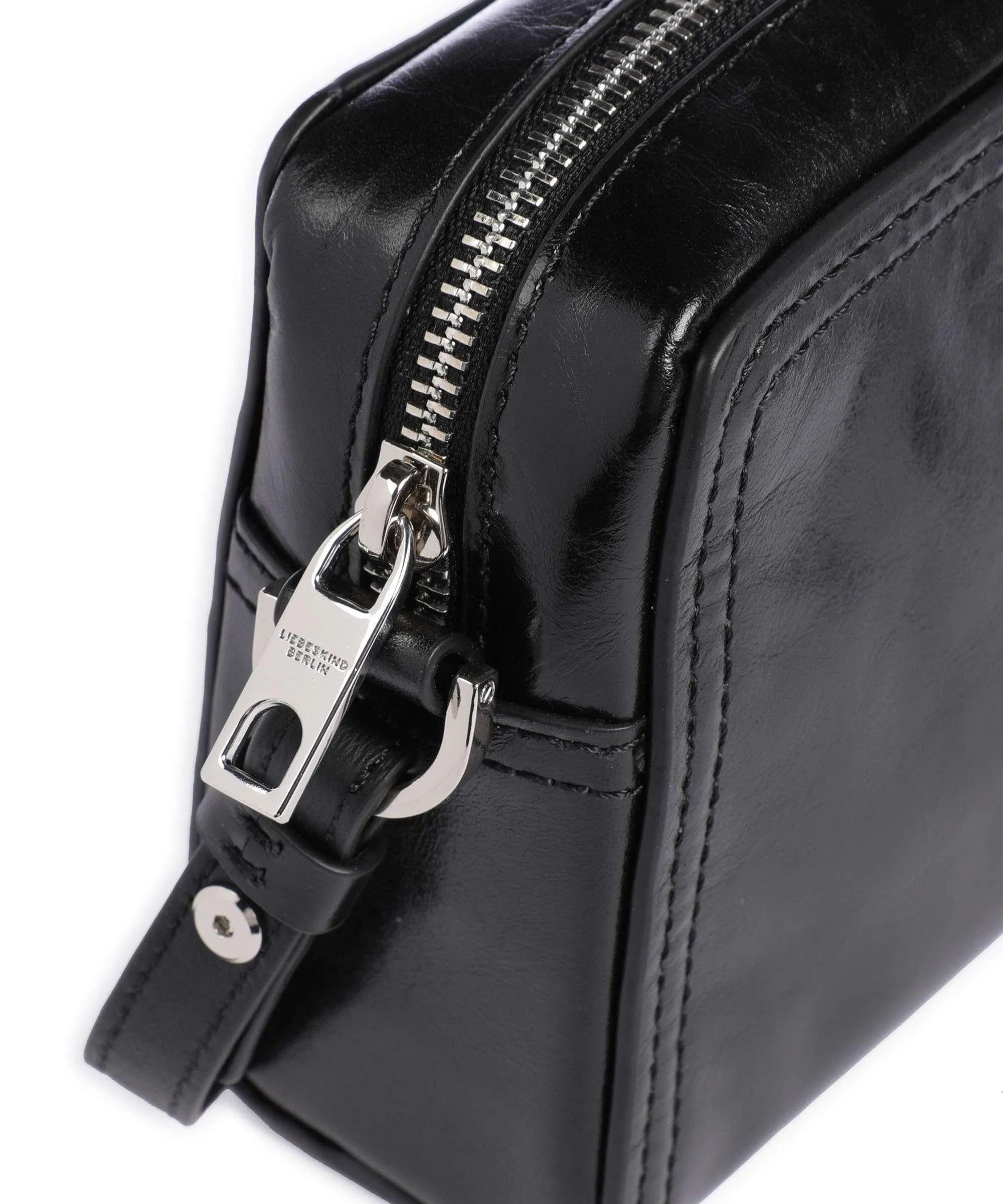  Liebeskind Chudy Paper Touch Crinkle S Borsa a tracolla pelle di vitello nubuck nero  