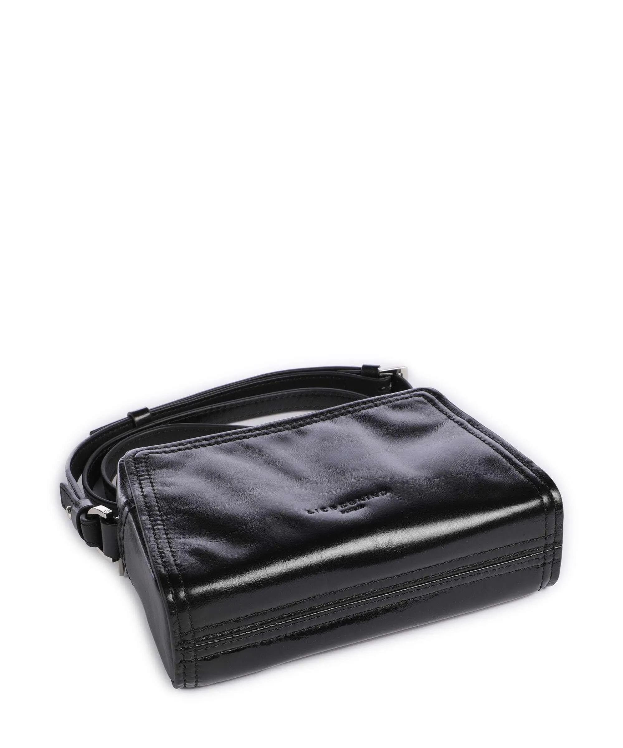  Liebeskind Chudy Paper Touch Crinkle S Borsa a tracolla pelle di vitello nubuck nero  