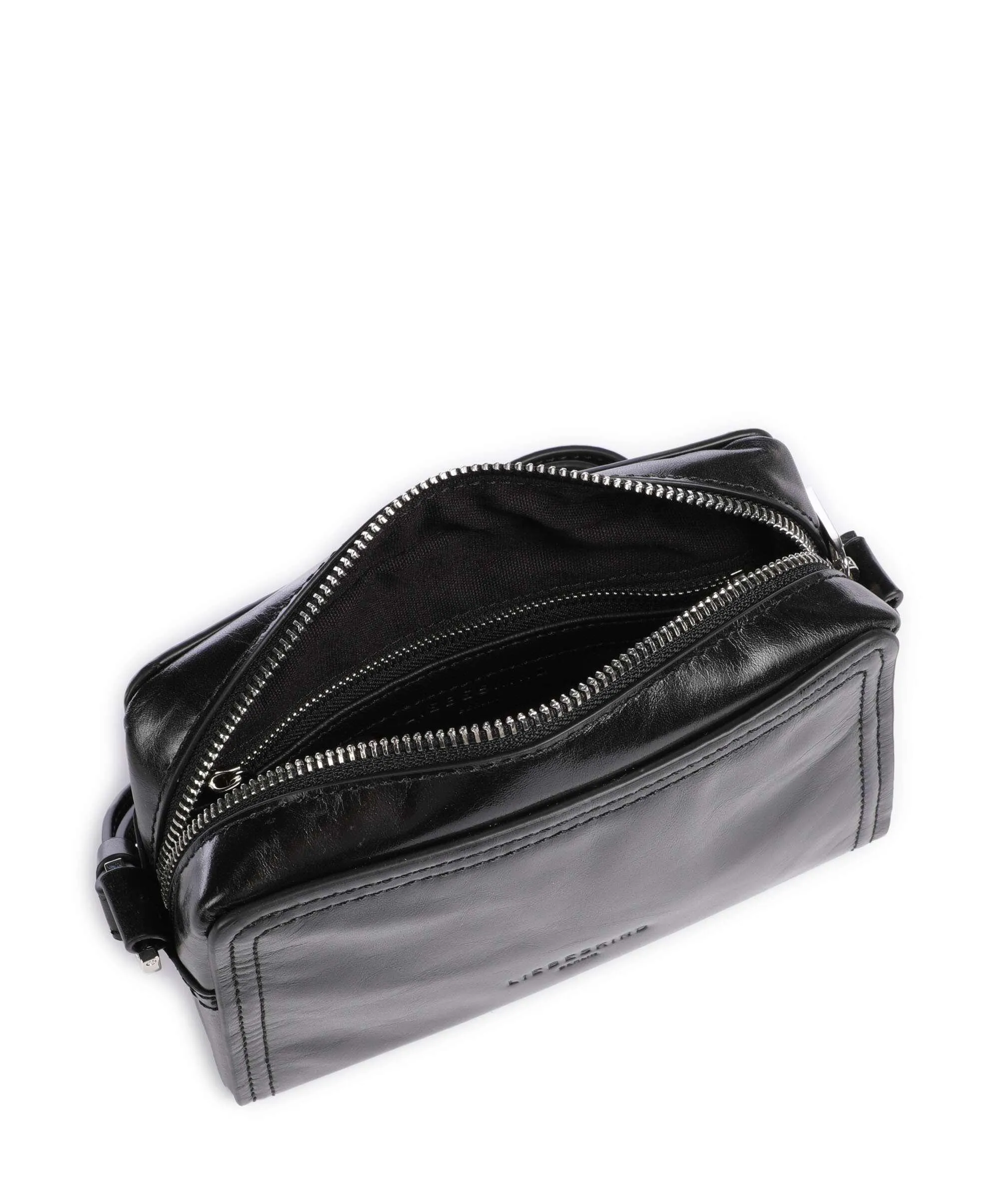  Liebeskind Chudy Paper Touch Crinkle S Borsa a tracolla pelle di vitello nubuck nero  