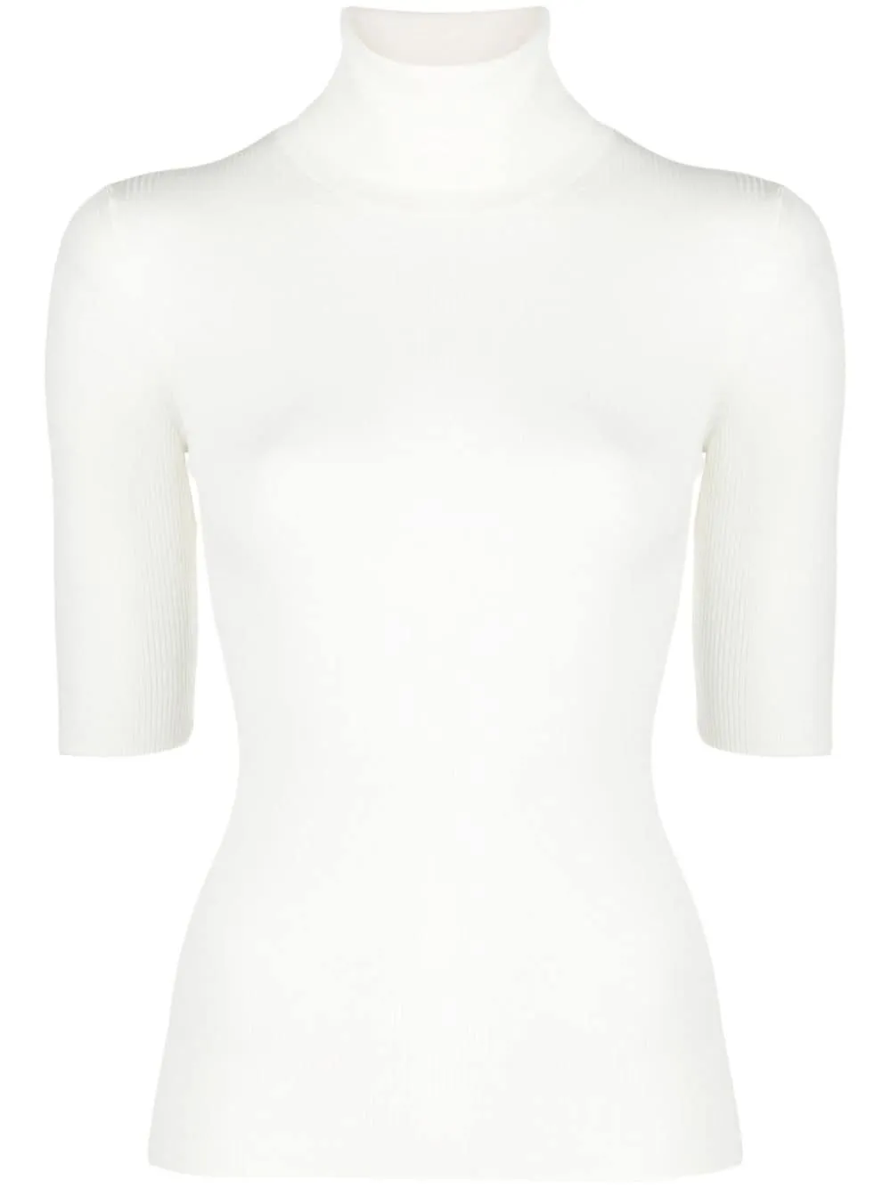 Maglione a coste con collo alto in bianco di Theory - donna