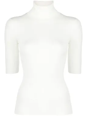 Maglione a coste con collo alto in bianco di Theory - donna