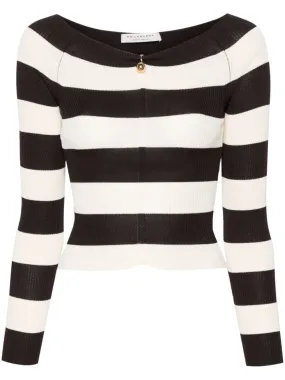 Maglione a righe in bianco e marrone - donna