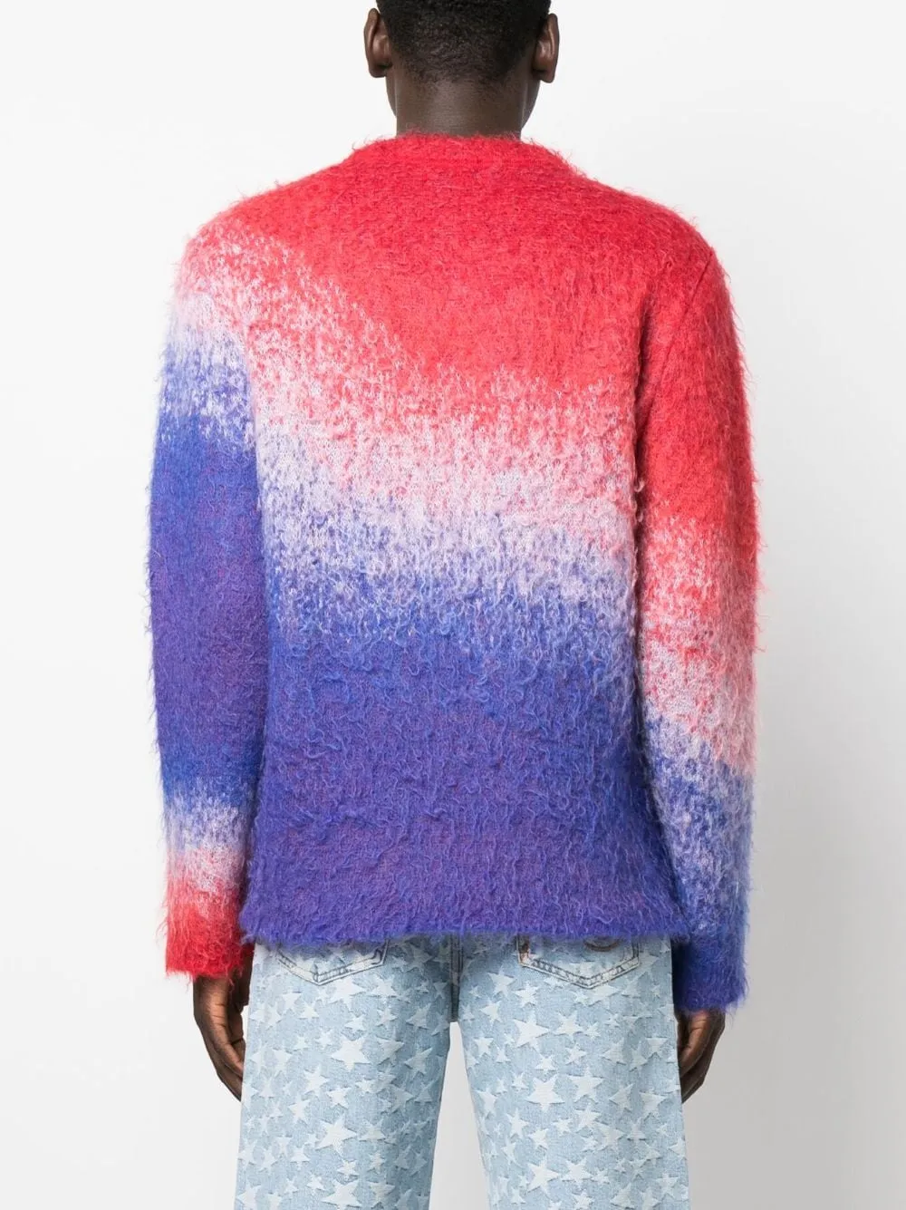 Maglione con effetto sfumato in blu, rosso e bianco - unisex