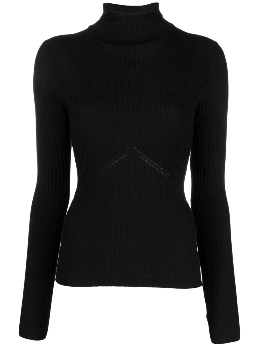 Maglione con passamontagna in nero - donna