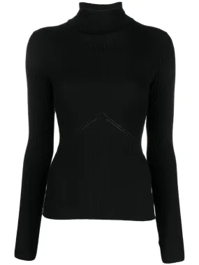 Maglione con passamontagna in nero - donna